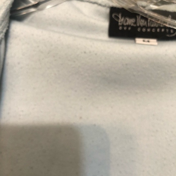 DVF Diane Von Furstenberg size Medium oversized blue oversized velour zip front - Picture 8 of 11